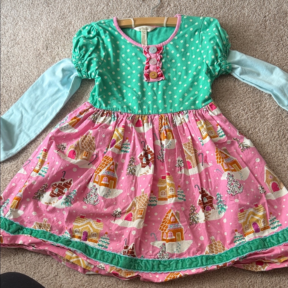 Matilda Jane Colorful Polka Dot and Gingerbread Dress